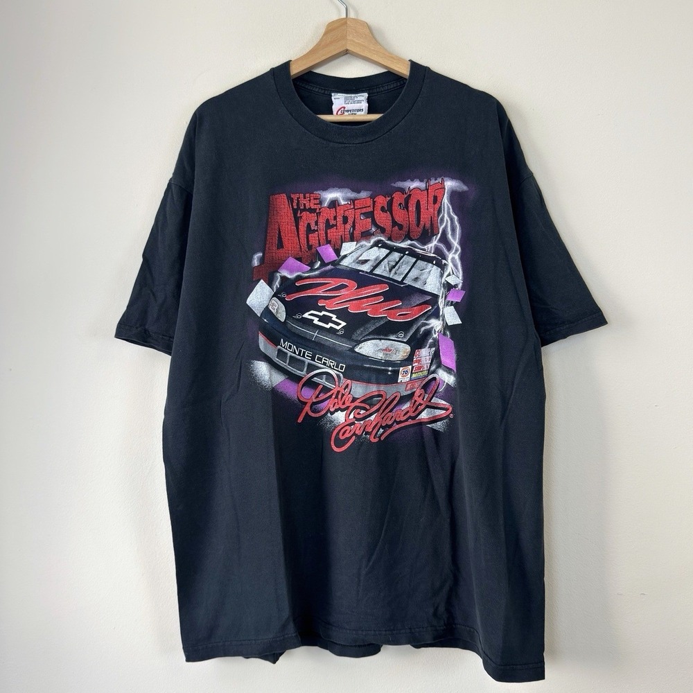 Vintage 90's Chase Nascar Dale Earnhardt Lightning The Aggressor Tee Shirt - XXL